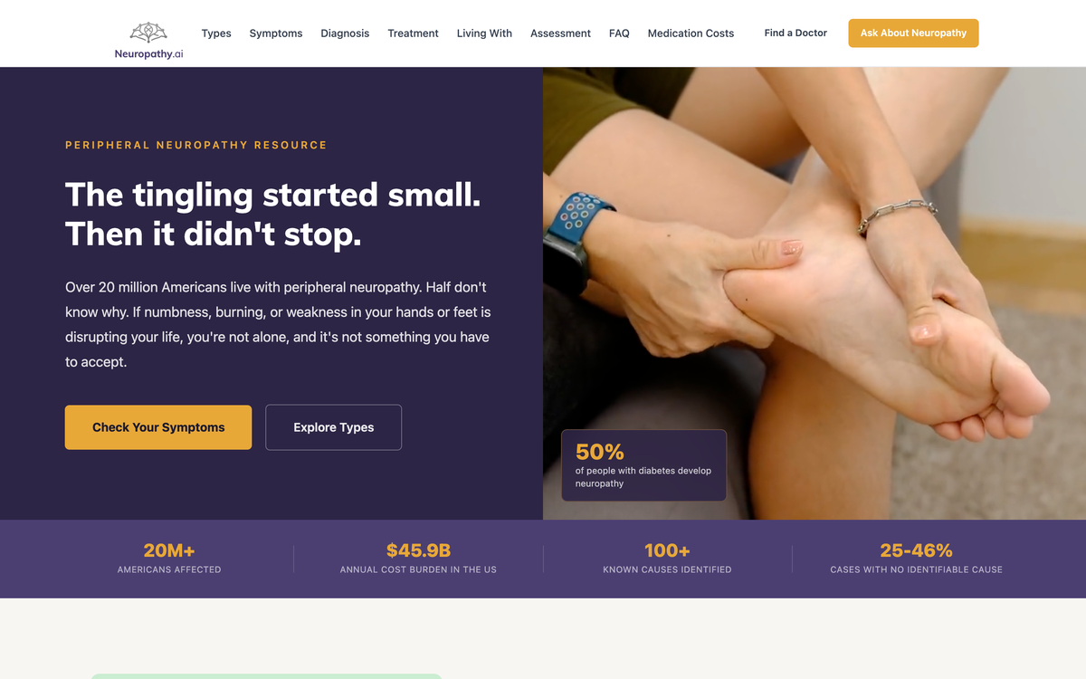 neuropathy.ai — peripheral neuropathy symptoms, causes and treatment guidance